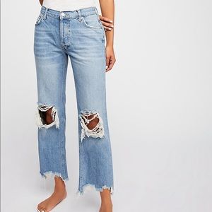 Free People Maggie Jeans Mid Rise 28 light stone